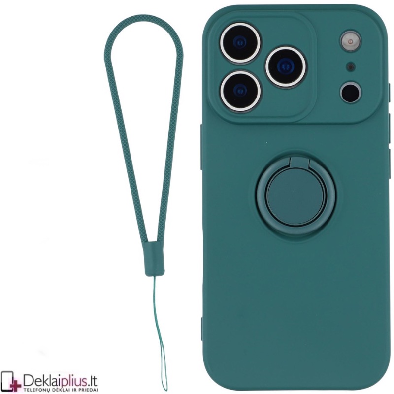 Guminis dėklas su žiedu - žalias (Apple Iphone 17 Pro/Iphone 18 Pro) Guminis dėklas su žiedu - žalias (Apple Iphone 17 Pro/Iphone 18 Pro)